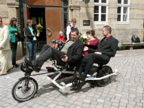 Trimobil pedelec rikshaw cargo trike for wedding ceremony and other events 